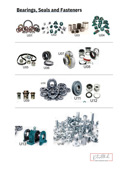 Bearing, Seats and Fasteners